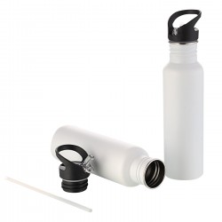 GPI GM-304 WINTAGE WHITE MATTE BOTTLE WITH STRAW