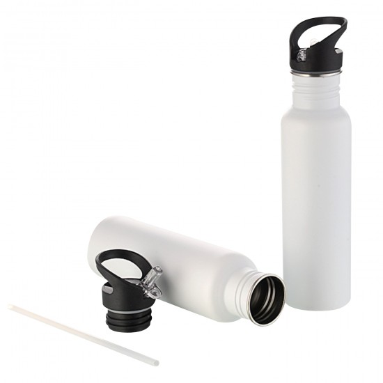 GPI GM-304 WINTAGE WHITE MATTE BOTTLE WITH STRAW